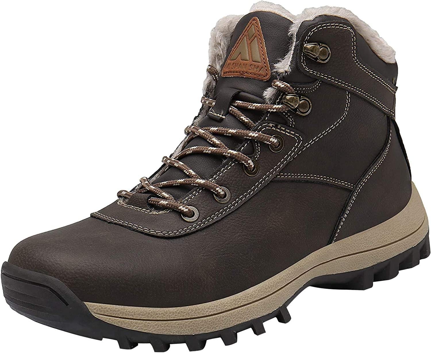 [Mishansha] ハイカット 裏起毛 防寒 防水 防滑 スノーブーツ 男女兼用 釣り 登山 キャンプ 冬 靴 スノーシューズ 25.5 cm,ブラウン-014