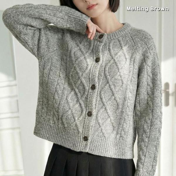 女子カーディガンケーブルニットカーディガンCC26