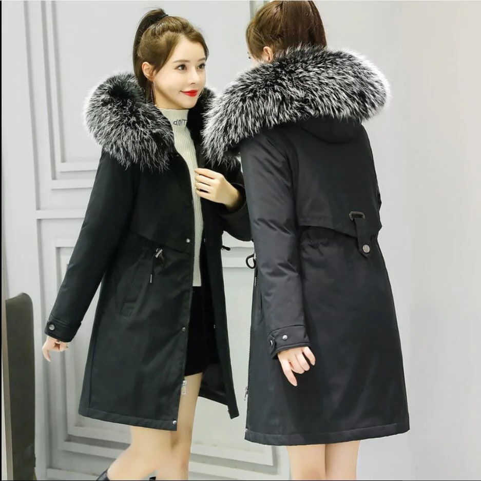 レディース 上質 着 アウター コットン ジャケット フードファー付ダウンココート