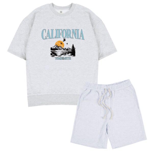 YOSEMITE オーバーフィット 半袖Tシャツ スウェットパンツ セットアップ 6色