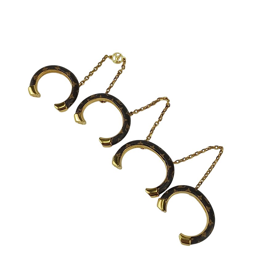 ルイヴィトン 指輪 セット バーグ ワイルドLV モノグラムキャンバス メタル M64689 4連リング ブラウン ゴールド 女性 ファッションリング 小物 ジュエリー【本物保証】