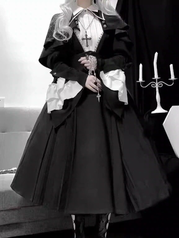 【急速出荷!】ダークゴス修道女クラ風お嬢様重工ふわふわプリンセスロールプレイング