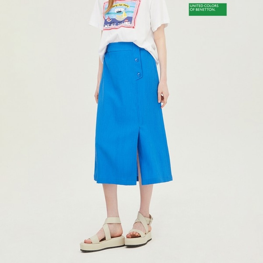 [ベネトン] ベネトンボタンスプリットロングスカートBASK58331