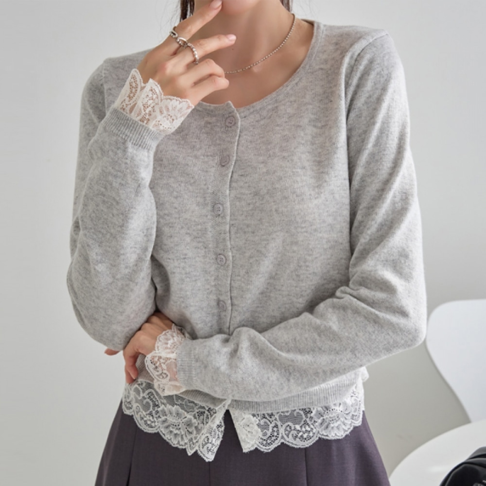 [NAK21] 魅力的なトックレースポイントニットカーディガン DM51-J-06 5,433円