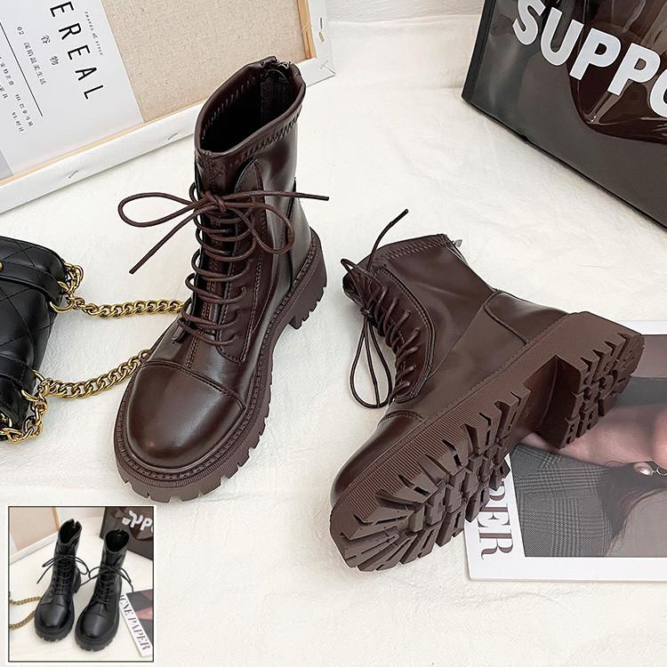 ショートブーツ 超人気 レディース ブーツ ブーツ ワークブーツ 靴 レディースブーツ ミリタリーブーツ マウンテンブーツ 太ヒール レースアップ イギリス風
