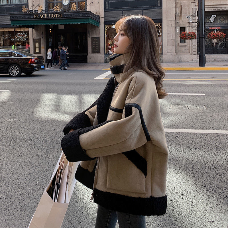 ジャンパー・ブルゾン新作 おしゃれ シンプル 厚手 ショット丈 ジャケット 暖かい 厚手 ライダース 防寒カジュアムートンファッション ジャンパー・ブルゾン 裏起毛ファッション