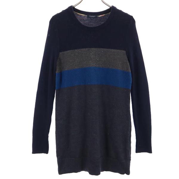 日本製 三陽商会 ウール 長袖 ニット ワンピース 1 グレー系 セーター レディース