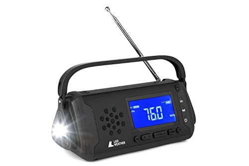 [ラドウェザー] ラジオ 防災グッズ 防災ラジオ 防災 懐中電灯 防水 AM/FM ポータブルラジオ アウトドア キャンプ 災害用ラジオ (ブラ
