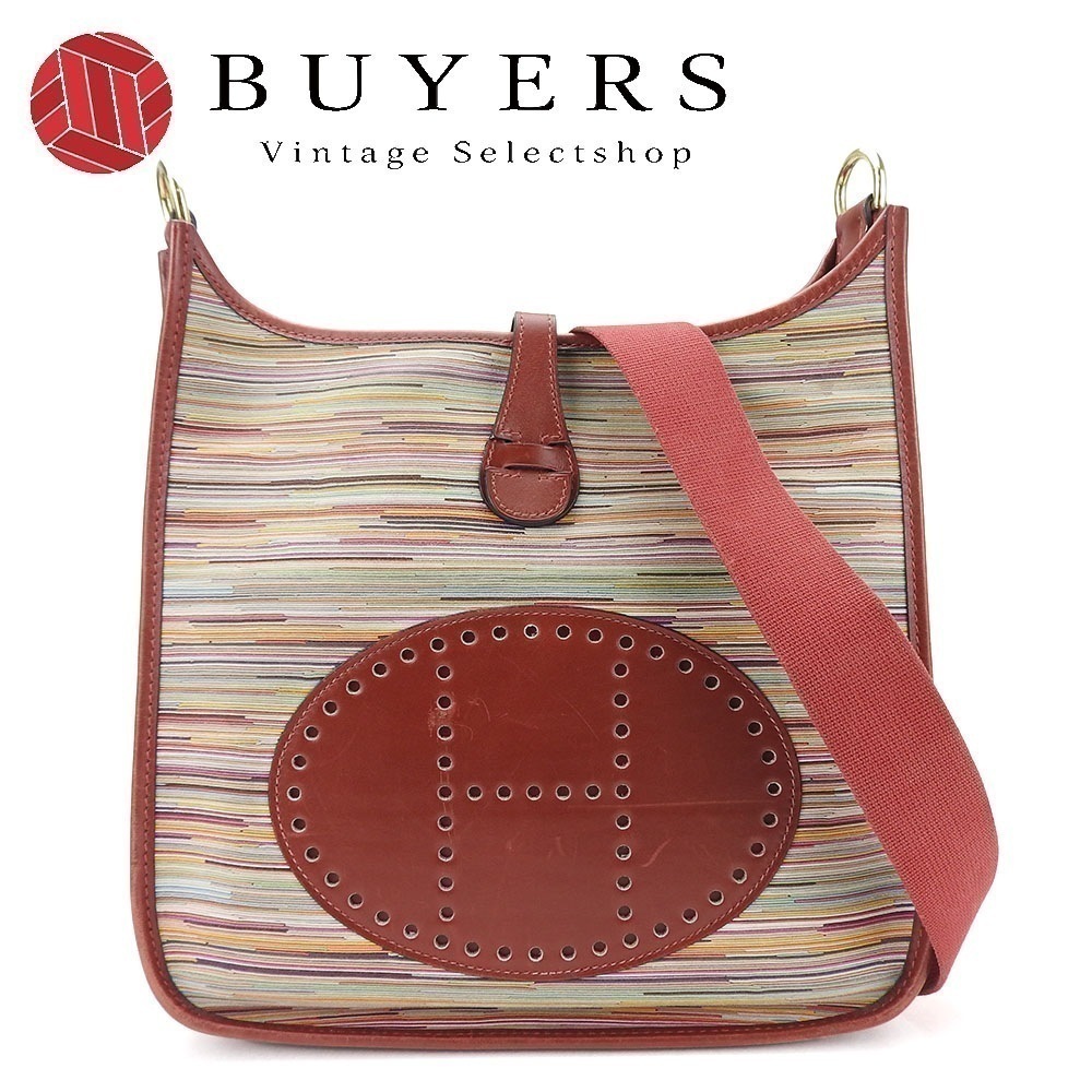 中古 ショルダーバッグ エヴリン1PM ヴィブラート レッド ボルドー F刻印 肩がけ レディース 女性