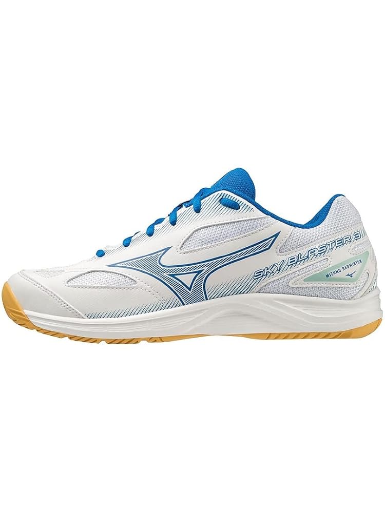 [ミズノ] バドミントンシューズ スカイブラスター 3 ホワイト/ブルー/ターコイズ 23.0 cm 3E
