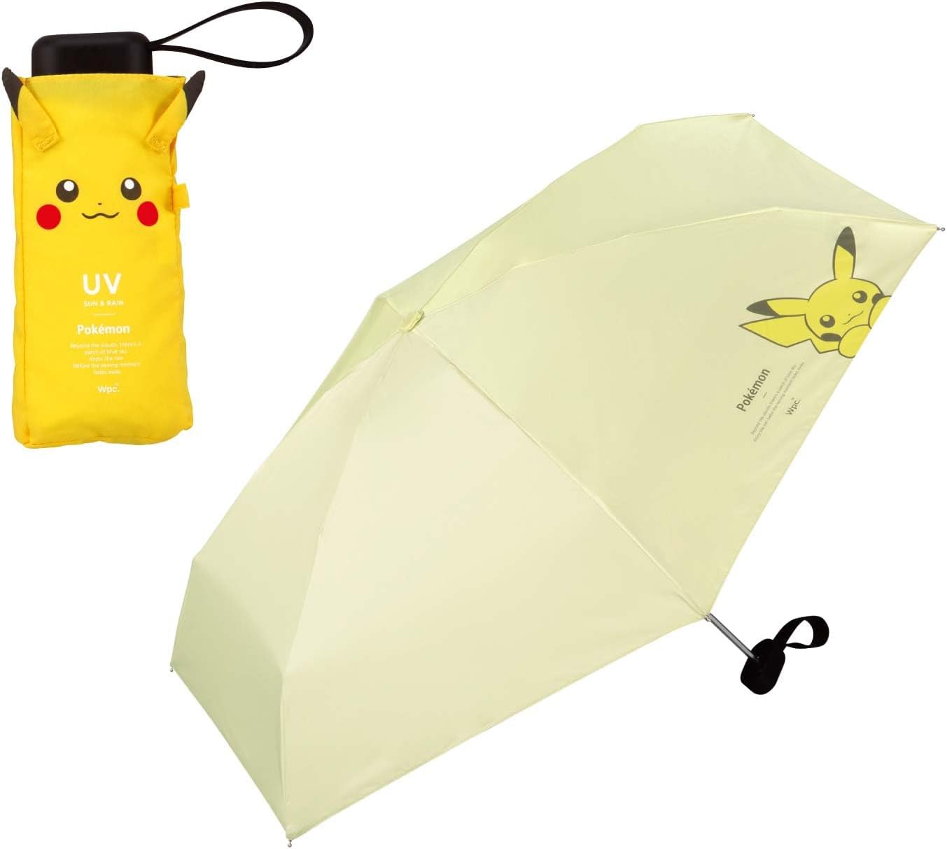 【2025】Wpc. 日傘 ポケモン 遮光冒険のパートナー ミニ イエロー（ピカチュウ） 遮光率100%/UVカット率100%/・UPF50＋/遮熱/晴雨兼用 折りたたみ傘 軽量 コラボ コンパクト