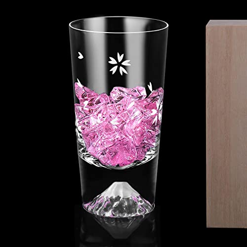 富士山グラス タンブラー 桜切子 240cc 持ちやすさ 高級 職人手作り 桐箱入り ロックグラス ビール ハイボール グラス おしゃれ お祝い 結婚祝い 還暦祝い プレゼント ギフト 贈答品 人気