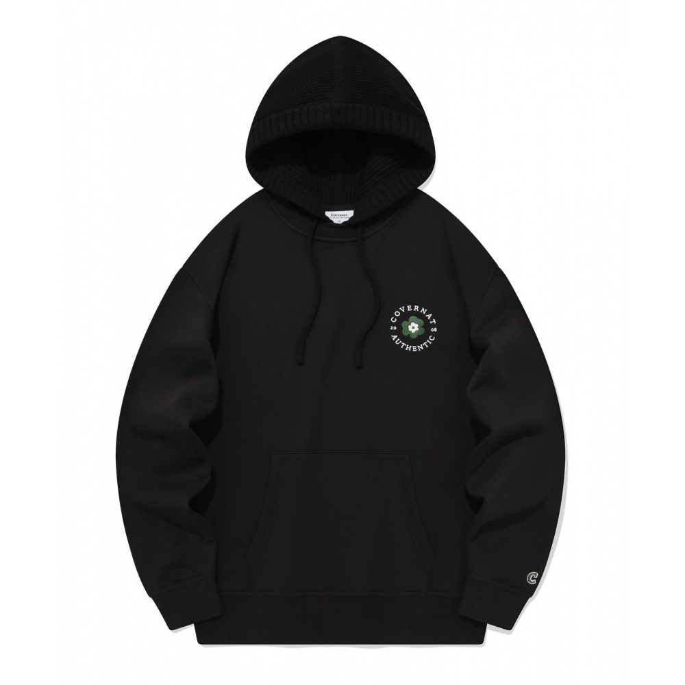 COVERNAT オーバーフィット ニット フーディー マンツーマン ブラック