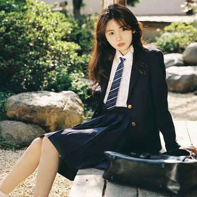 JK制服女秋学院風ブレザー制服白シャツロングスカート高校生中学生制服スーツ
