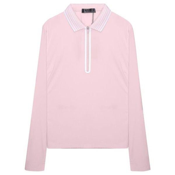 [] 女性ゴルフウェア 長袖ポロ PK Tシャツ(G4LC0K863 BLUSH)