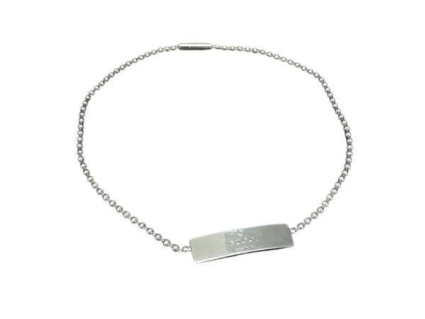 ブレスレット ロゴ プレート ボールチェーン SV925 - 二重 シルバー系 バングル アクセサリー 小物 誕生日プレゼント 記念日 ブランド ギフト 女性 彼女【本物保証】