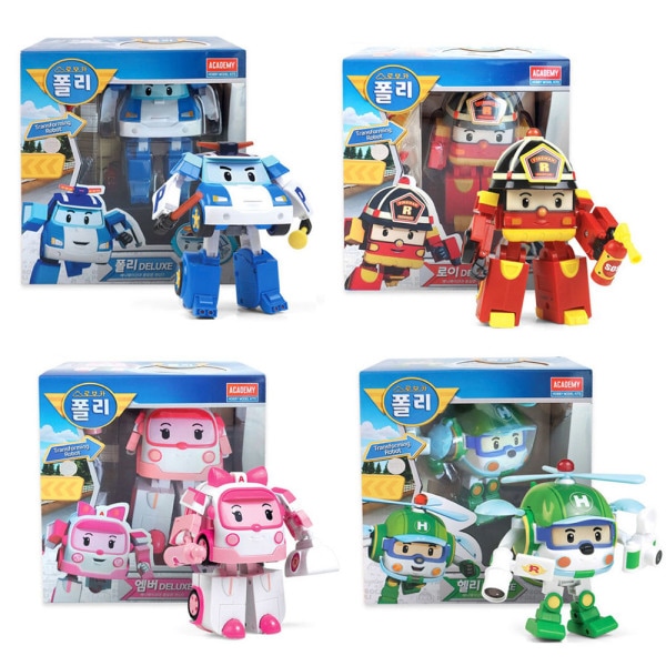 ロボカーポリー 変身 デラックス 5インチ ポリアンバー ヘリロイ 4点セット