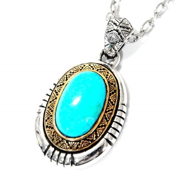 インディアンジュエリー ペンダント ネックレス 天然石 ターコイズ サンフェイス 太陽神 ブラス シルバー925