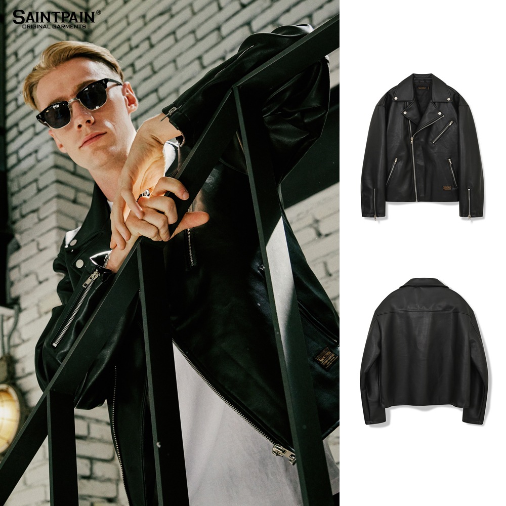 BTS 着用 ブランドSP VEGAN LEATHER OVERSIZE RIDERS JACKET