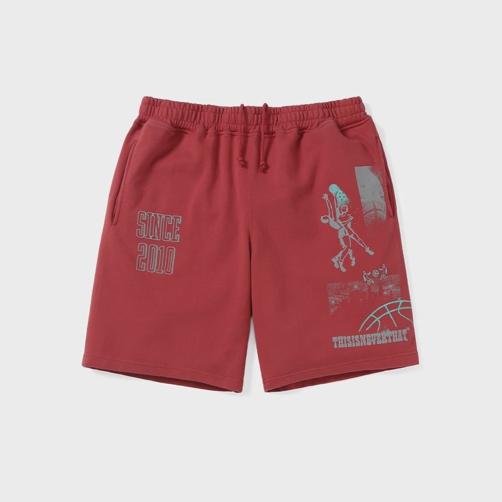 ディス・イズ・ネヴァー・ザット・バスケットボール・スウェットショーツレッド