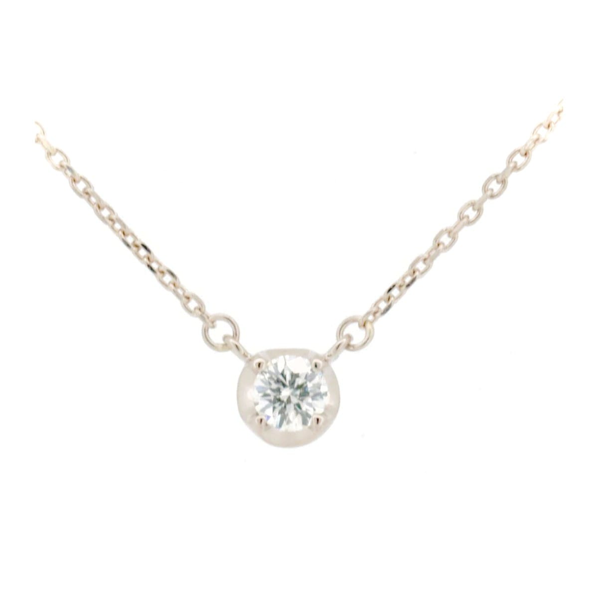 ダイヤモンド ネックレス 0.143ct 4℃ K18PG(18金 ピンクゴールド) 質屋出品