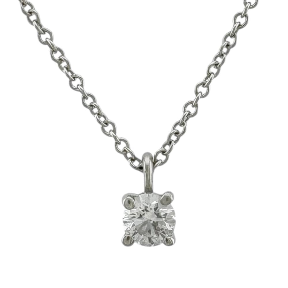 ティファニー ソリティア ネックレス Pt950プラチナ ダイヤモンド TIFFANY&Co. 中古 美品