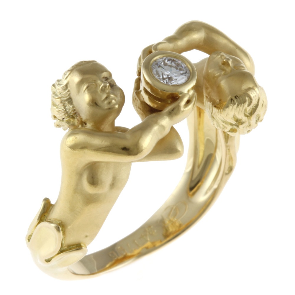 カレライカレラ リング 指輪 17号 18金 K18イエローゴールド ダイヤモンド Carrera y Carrera 中古 美品 209,000円