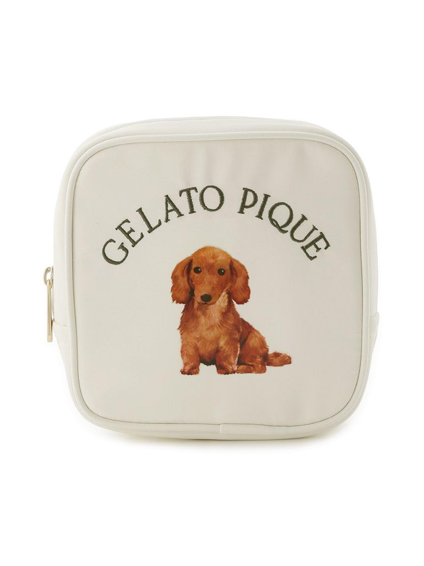 [ジェラート ピケ] DOG柄スクエアティッシュポーチ PWGB241666 レディース OWHT