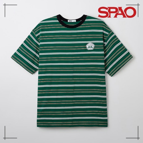 SPAO公式 ハリーポッター ストライプ半袖Tシャツ GREEN