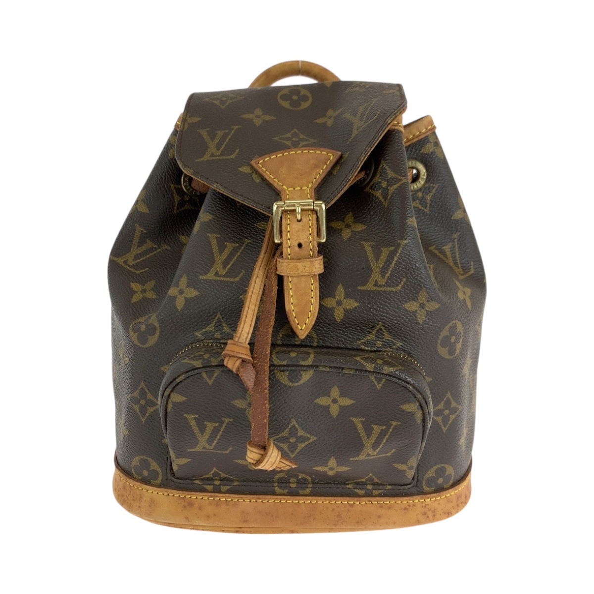 モノグラム ミニモンスリ ブラウン ゴールド金具 PVC M51137 リュックサック バックパック レディース 410772