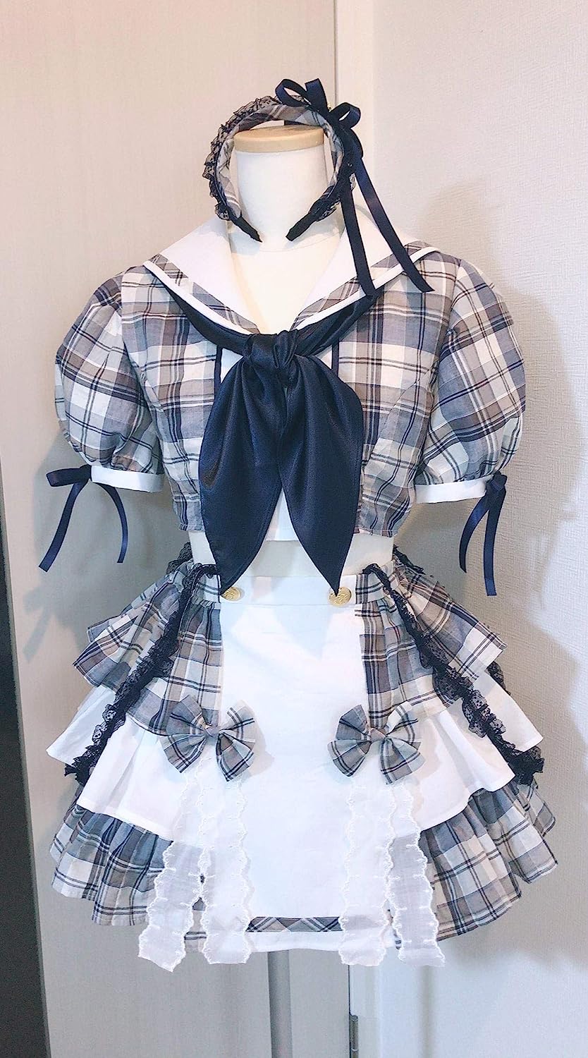 大人気アイドル風な青チェックコスプレ衣装 変装 アニメ 衣装 ハロウィン クリスマス 文化祭 学園祭 仮装 演出服 プレゼント