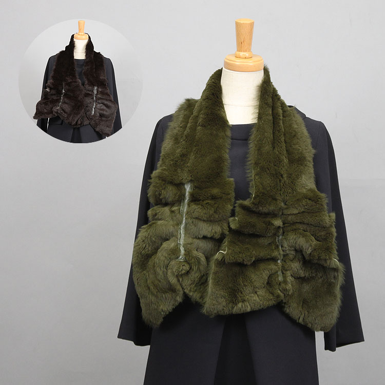 フランスブランド ラビット ファー マフラー シャーリングデザイン 送料無料 レディース ギフト プレゼント 24,850円