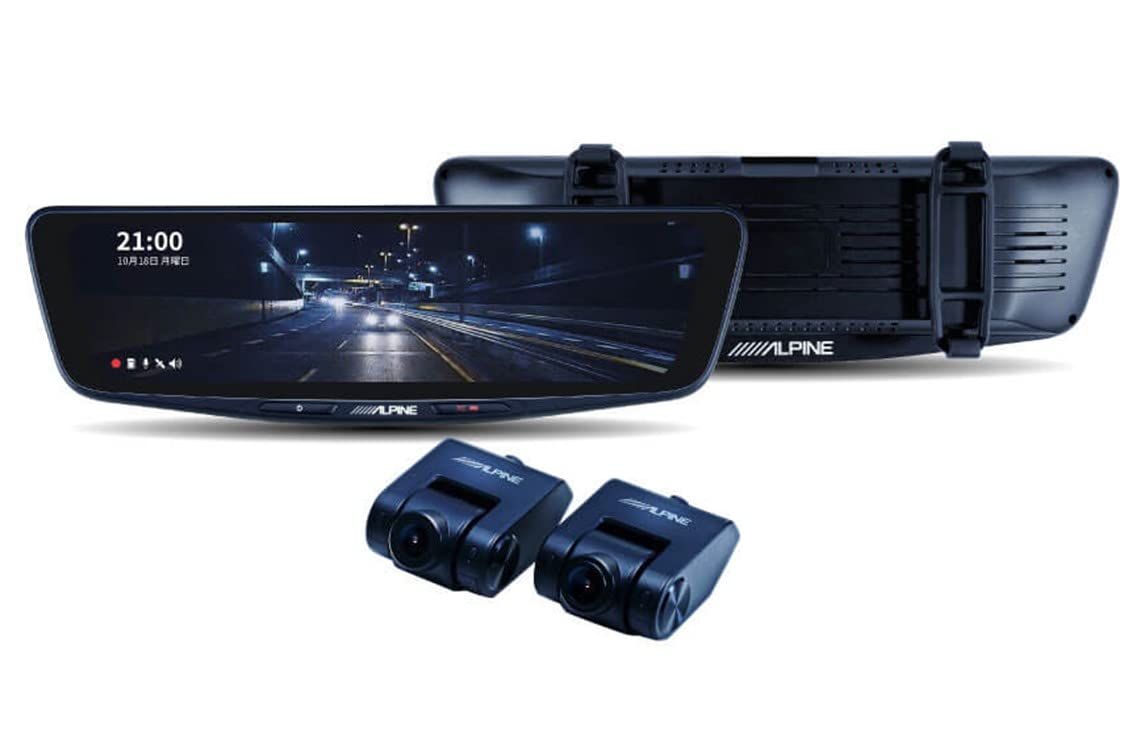 アルパイン(ALPINE) ドライブレコーダー搭載 10インチデジタルミラー(バンド装着タイプ/車内リアカメラ) DVR-DM1000B-IC 液晶