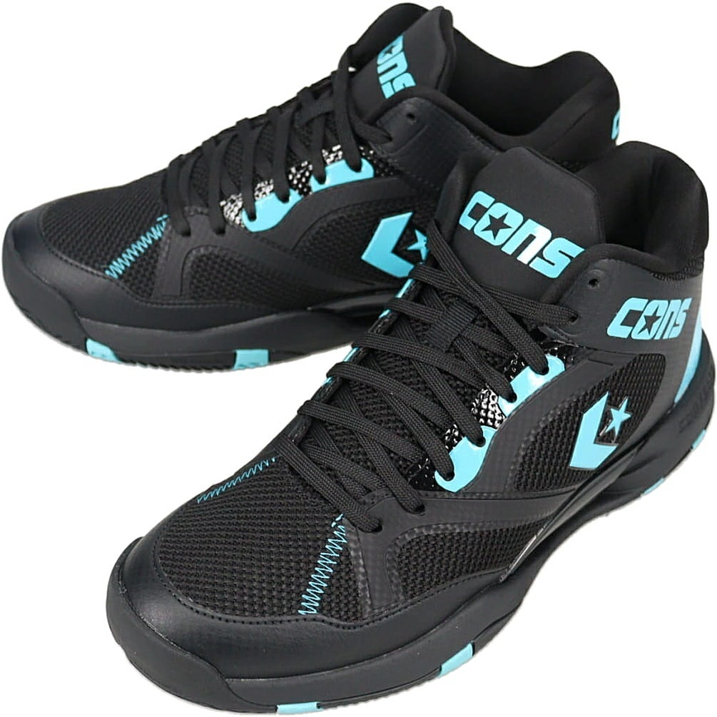 コンズ アクセレレーター MID ブラック/ティール バッシュ バスケットシューズ