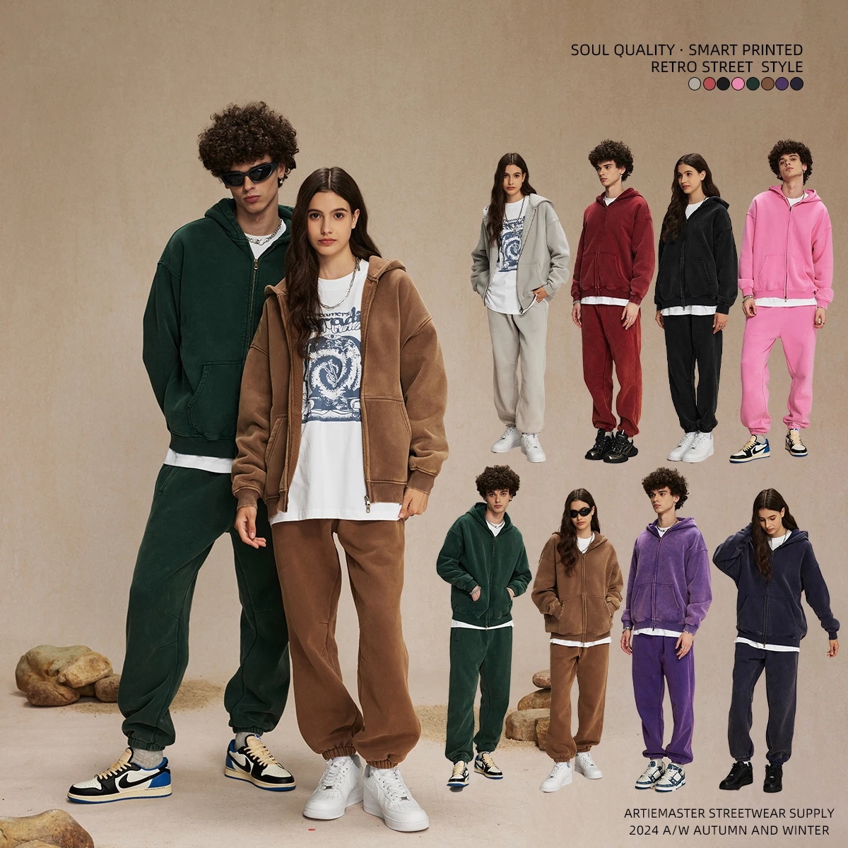 Batikフリースジッパー付きパーカーbatikフリースパーカー・トレーナー