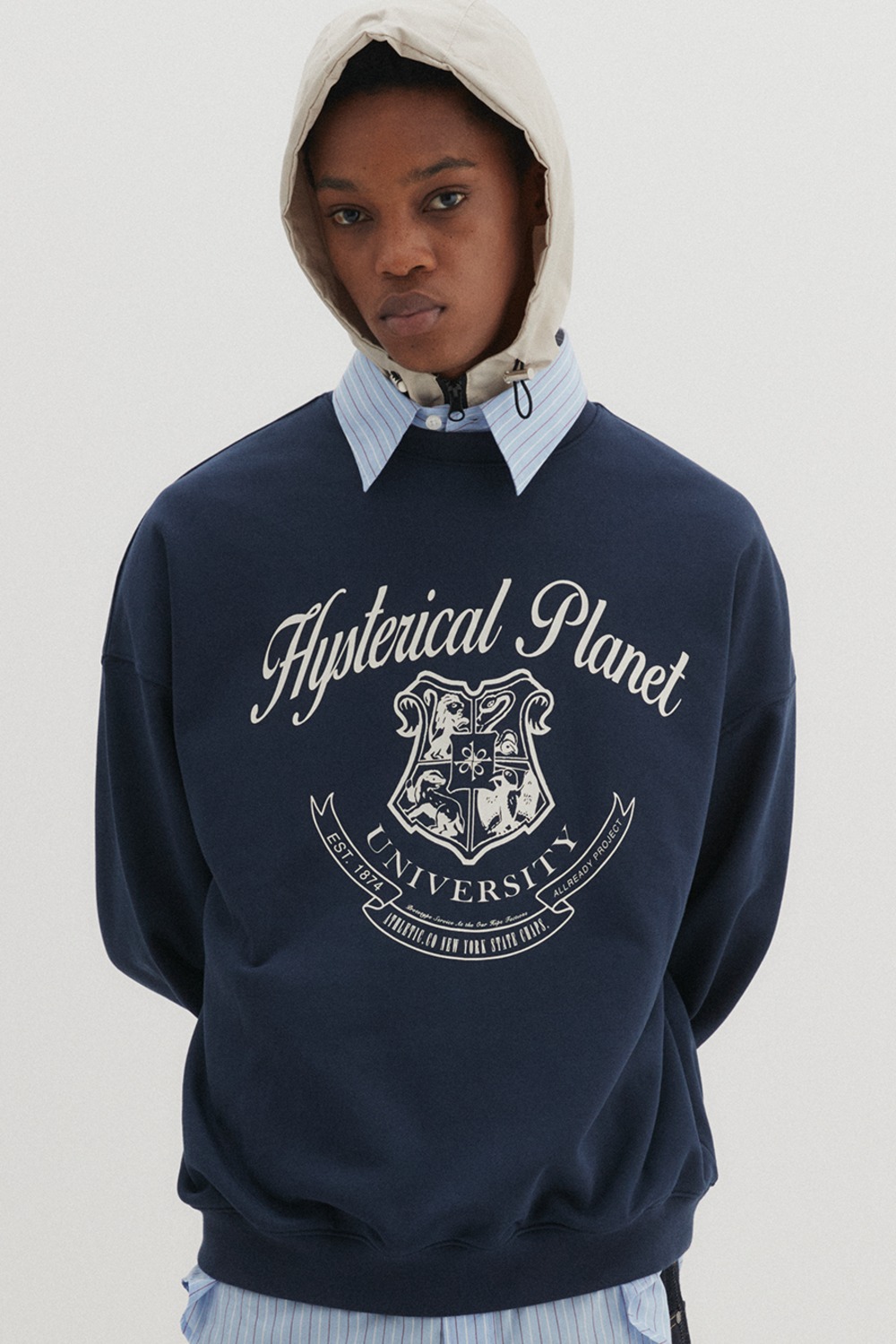 【DNSR】 EMBLEM SWEAT SHIRT : NAVY