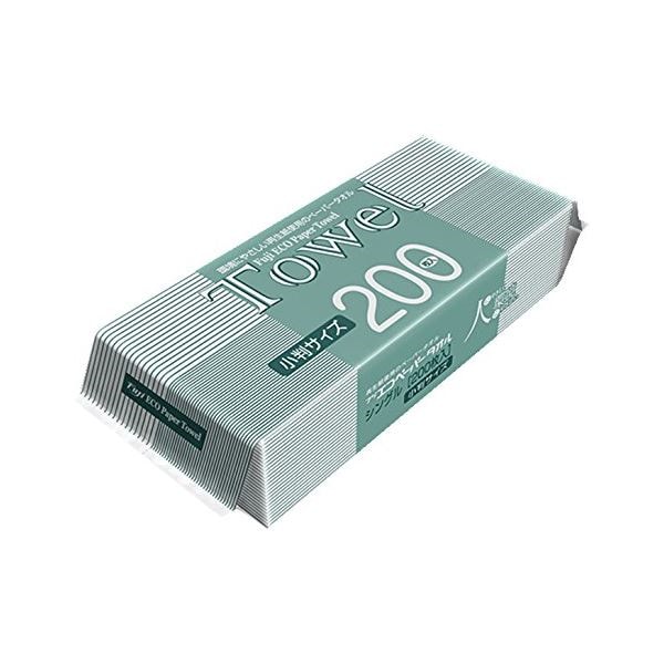 （まとめ）再生紙エコペーパータオル 小判サイズ 200枚入 [40個セット]