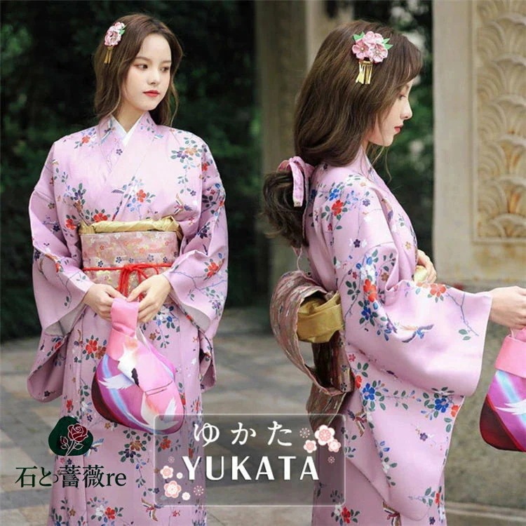 浴衣 高校生 可愛い 浴衣 中学生 浴衣 セット レディース パープル 花柄 ゆかた 帯セット 浴衣+帯セット 大人 浴衣 高校生 大きいサイズ 浴衣 160センチ かわいい ゆかた