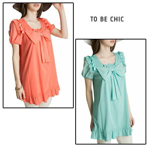 TO BE CHIC 　フリル　レース　リボン　チュニック　レディース