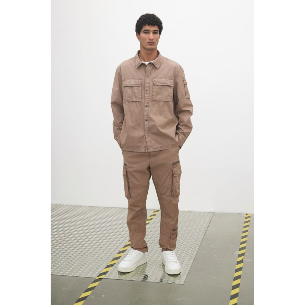 H&M ユーティリティオーバーシャツ ベージュ レギュラーフィット