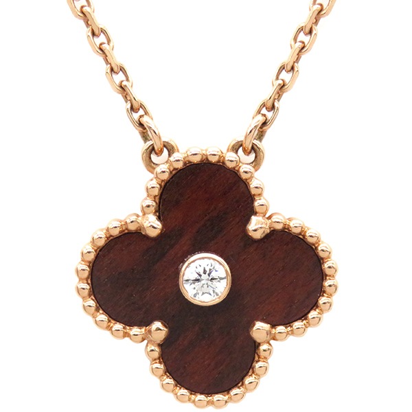 ヴァンクリーフアーペル Van Cleef & Arpels ネックレス ヴィンテージアルハンブラ ペンダント K18PG ダイヤモンド ブルズアイ ブラウンXピンクゴールド 750 2017年ホリデ 249,363円