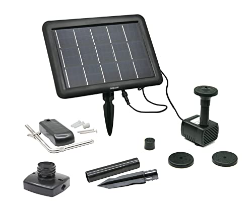 曇天に強い! GWSOLAR ハイブリット ソーラーポンプ 小池お庭噴水用【 2.8W太陽光パネル