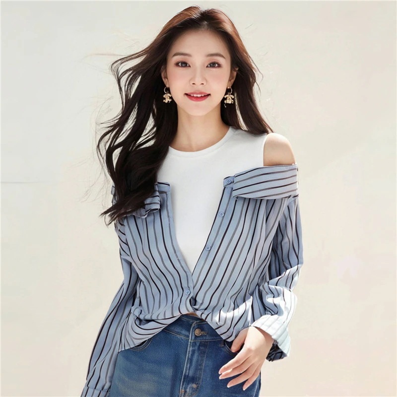 フランスのシャツの2025新型の春の服今年流行透ける長袖ブラウス Tシャツ