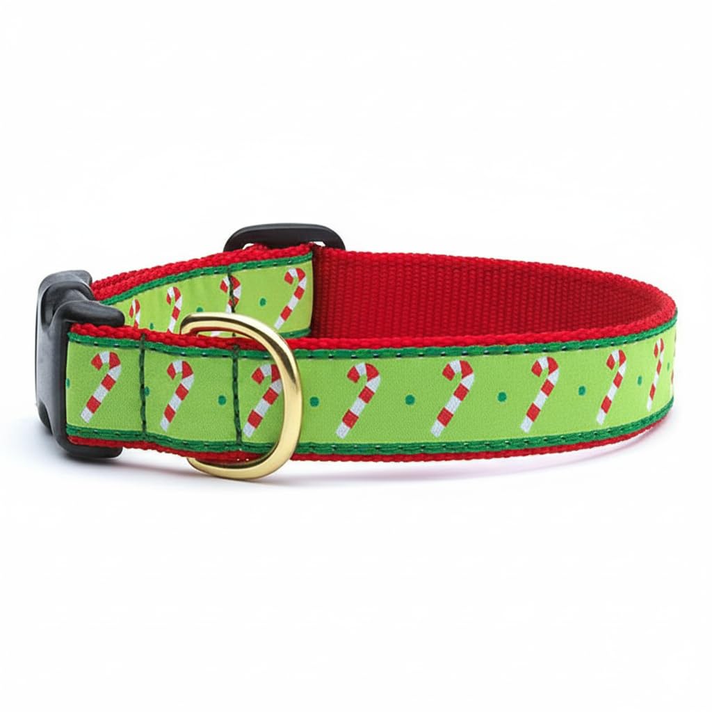 Up Country Candy Canes 犬用首輪 スモール (9~15インチ) 幅1インチ
