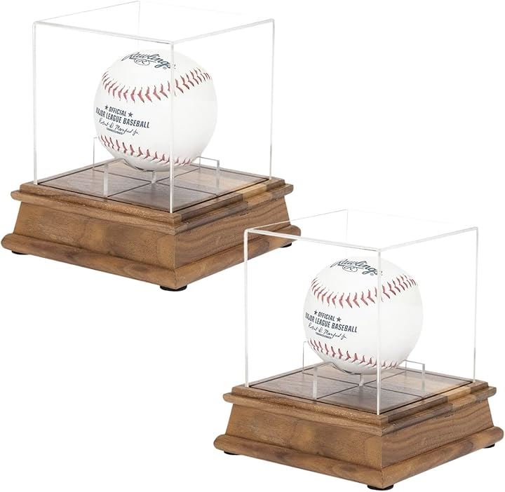 サインボールケース 野球 ホームランボール コレクション アクリル板 木製 台座(クリア 2個入) 5,315円