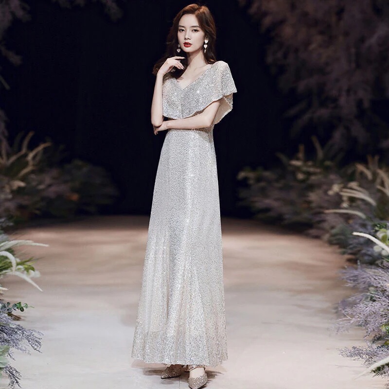 ふわっとフレアスカート ドレス ハイエンドイブニングドレス女性2023新作宴会ワンピースワンピース ドレス ワンピース 秋冬 パーティードレス ロングワンピース ニットワンピース シャツワンピース