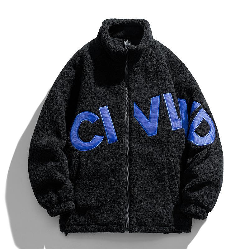 中綿フダウンジャケットファッションメンズファッション詰襟ひつじの毛ジャケットメンズファッシジャケットショートアウターひつじの毛防寒