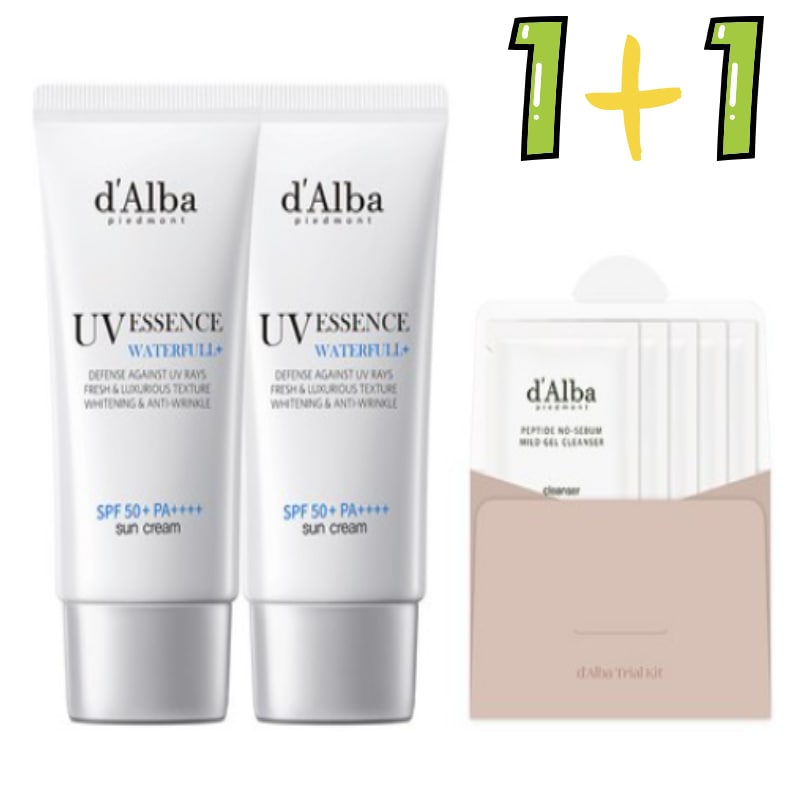 ウォータープル エッセンス 日焼け止め SPF50+PA++++ 50ml 2個+弱酸性ジェルクレンザー 15ml日焼け止めクリーム・ローション