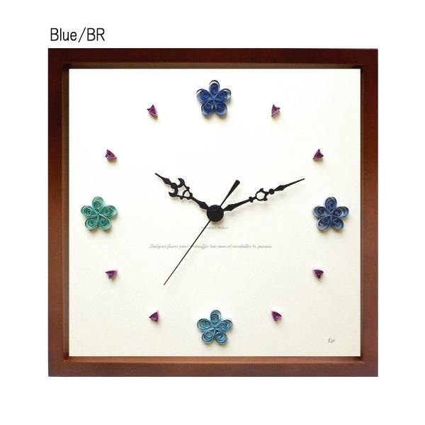 壁掛け時計 おしゃれ 花びら 草花 木枠 アート かわいい 北欧 ナチュラル 素朴 ハンドクラフト ウォールクロック