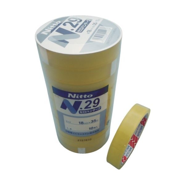 (まとめ) 日東電工 セロハンテープ No.9 NEW 18mm×35m NO29-18 1パック(10巻) (×3セット)
